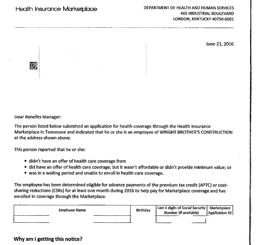 Health Insurance Marketplace Subsidy Notifications Scott Insurance